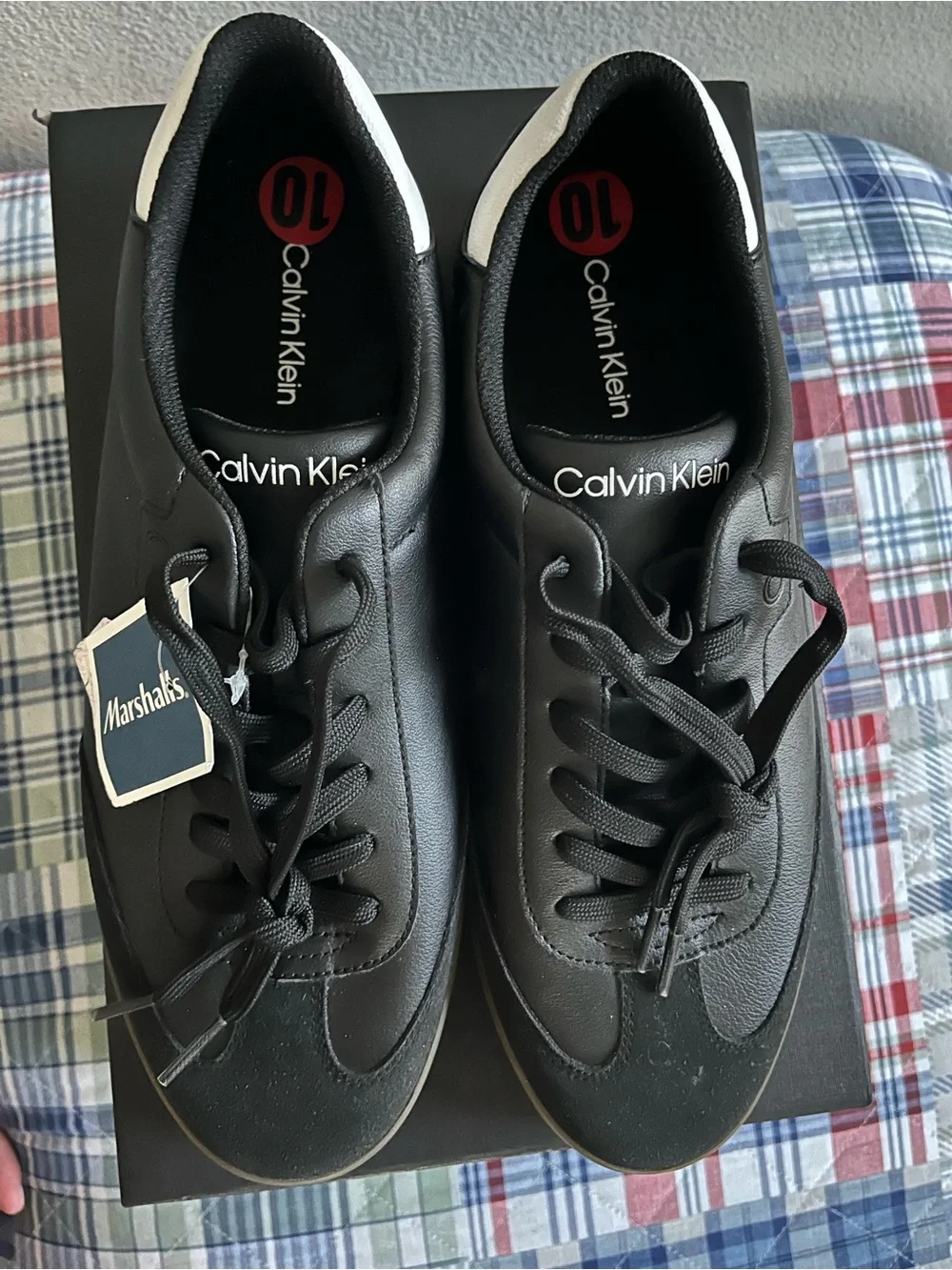 Calvin Klein Men's Black Leather & Suede Sneakers Size 10 NWT